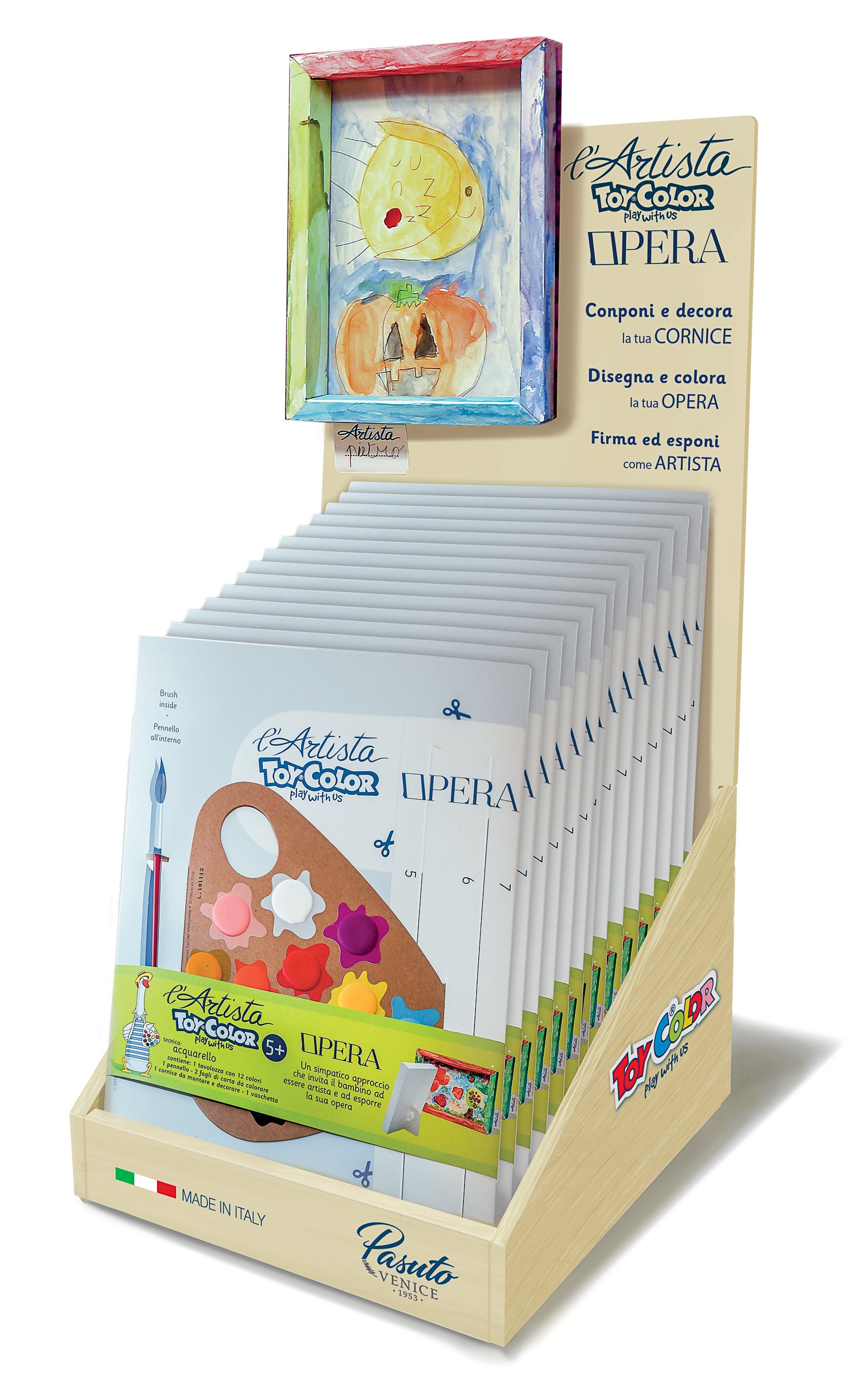 Toy Color Watercolour Set (12 x Colour,1 x Brush, 2 x Sheets of 