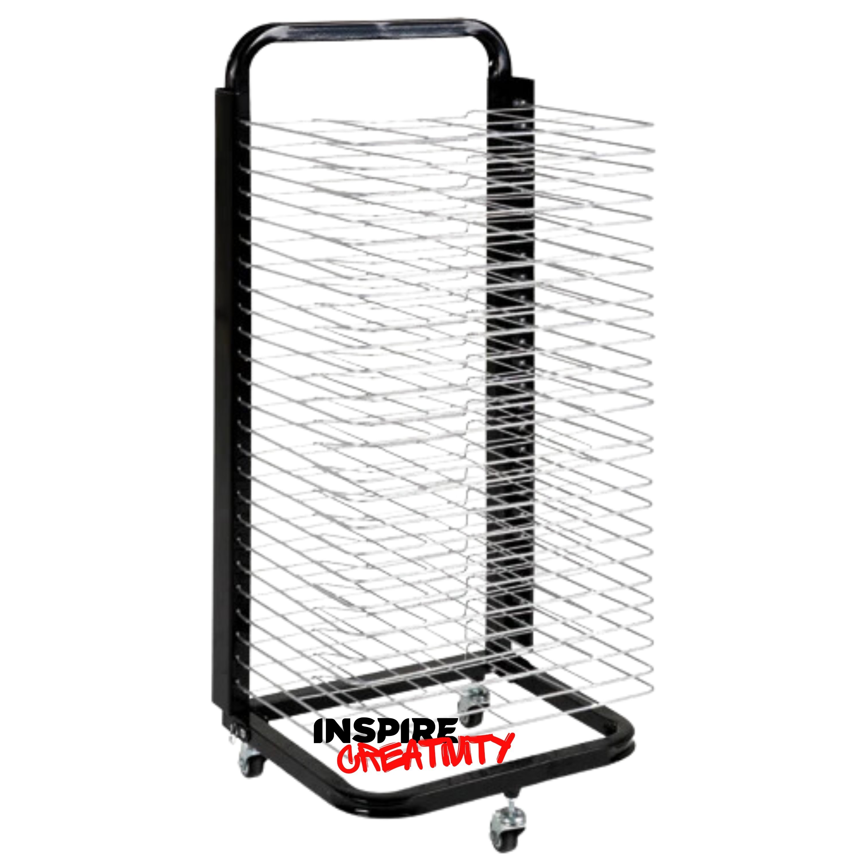 Spring Loaded Mobile Drying Rack - 25 Shelf 