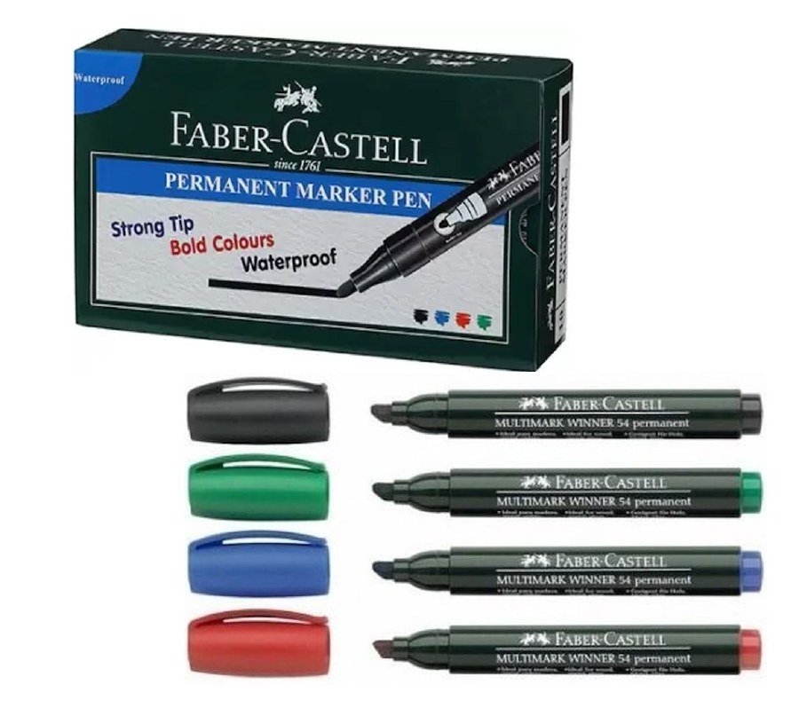 Faber Castell Permanent Marker - Black (12)