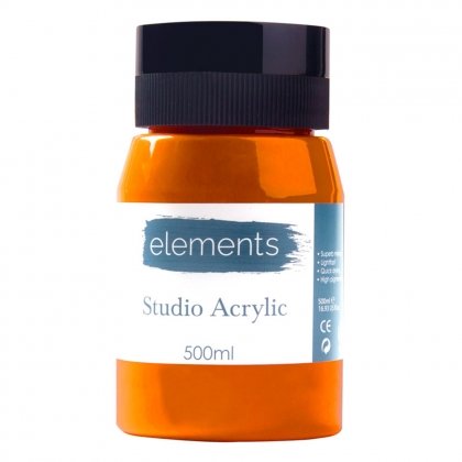 Elements Acrylic - Cadmium Orange (500ml)