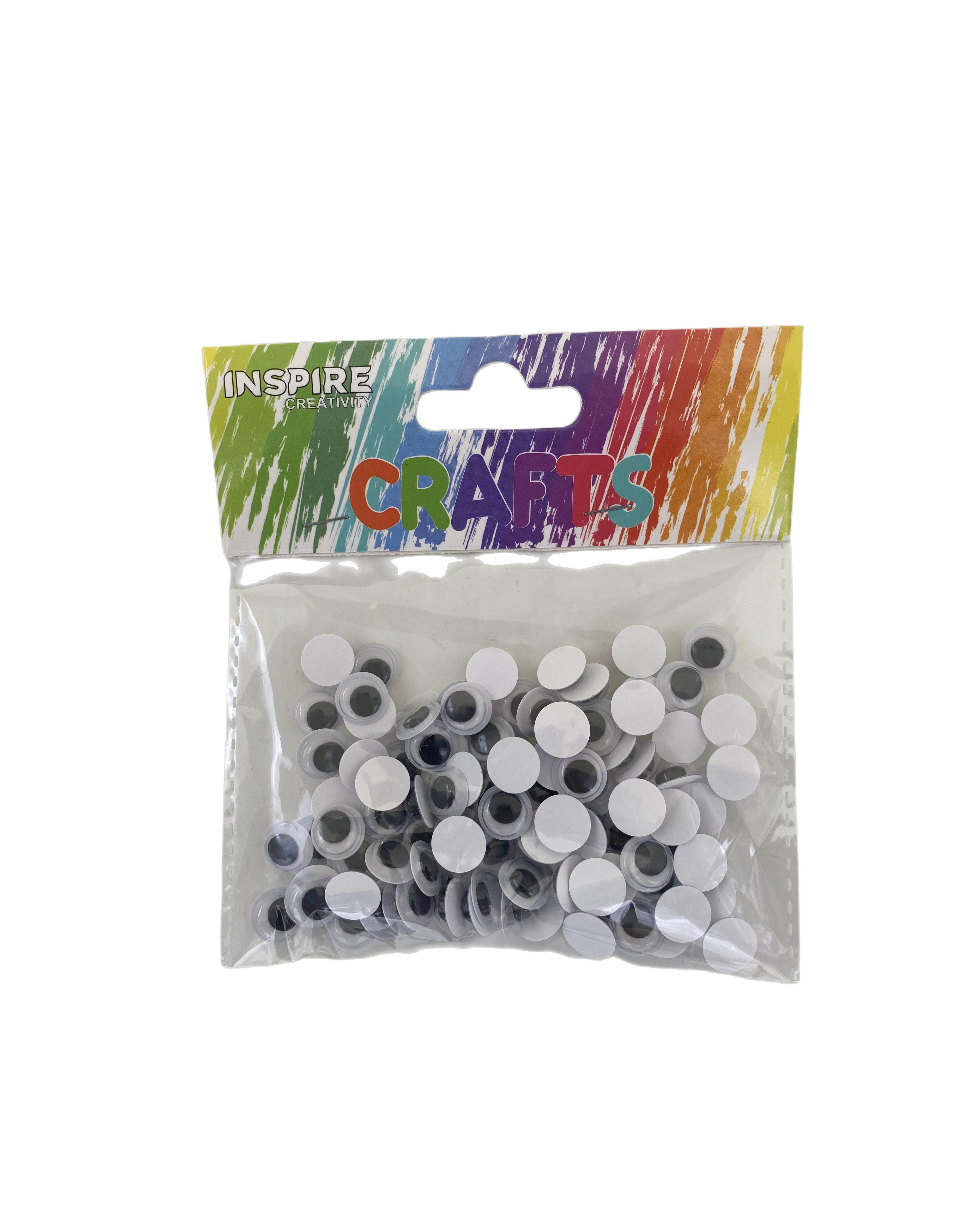 Wiggly Eyes - Self Adhesive Black & White 10mm (100)