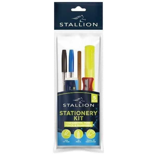 Stallion Stationery Kit ( Pencils, Pens, Highlighter, Eraser ,Sh