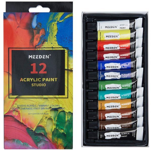Meeden Acrylic Paint Set - 12 Colours (12ml)