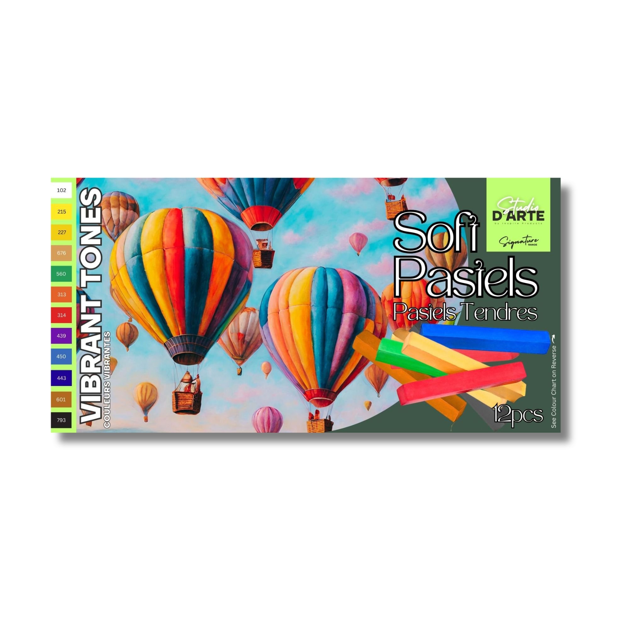 Inspire Soft/Chalk Pastels - Vibrant  Assorted (12)