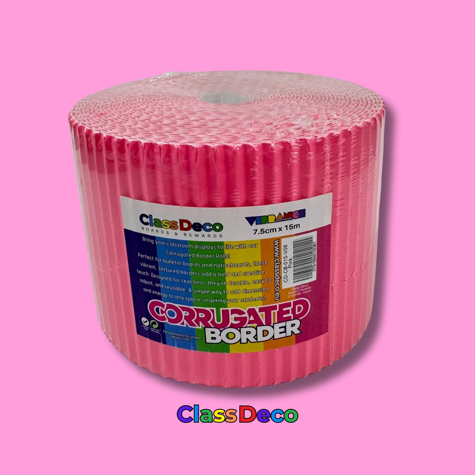 Corrugated Border - "Vibrance" Pink (15m) 