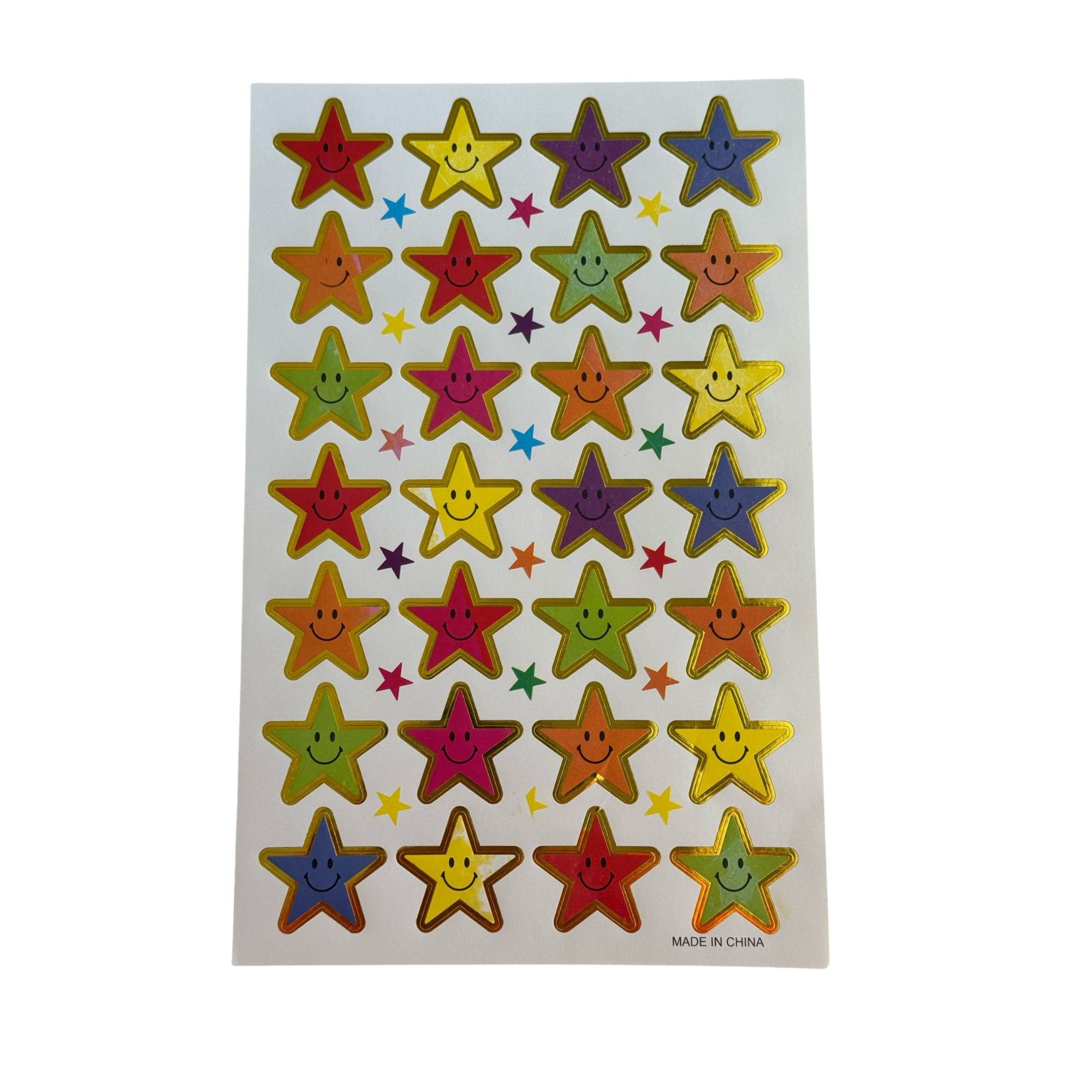 Star Face Stickers - Size 30mm (140 pack)