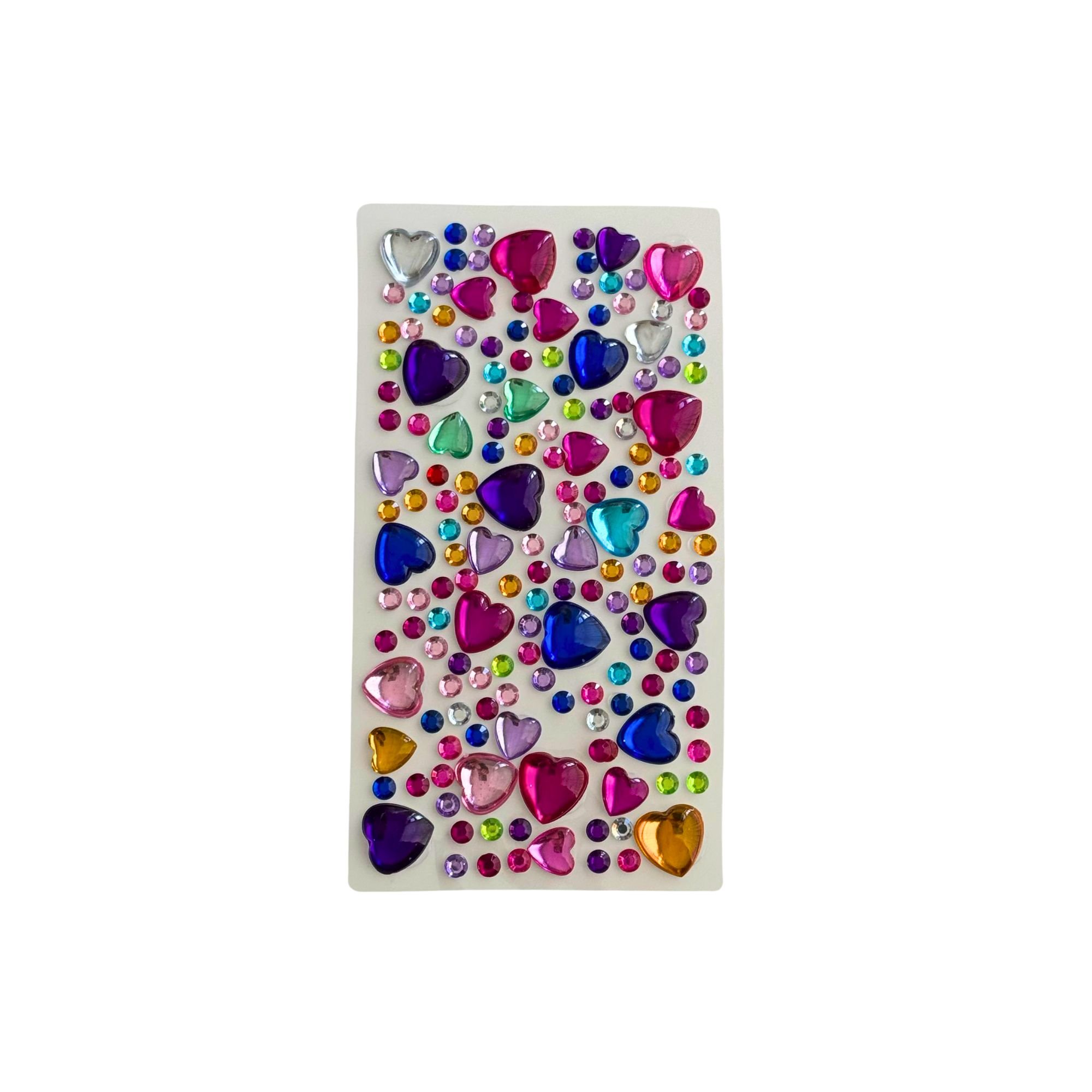 Crystal Gems - Self Adhesive Heart Gem Set (Assorted Colour)
