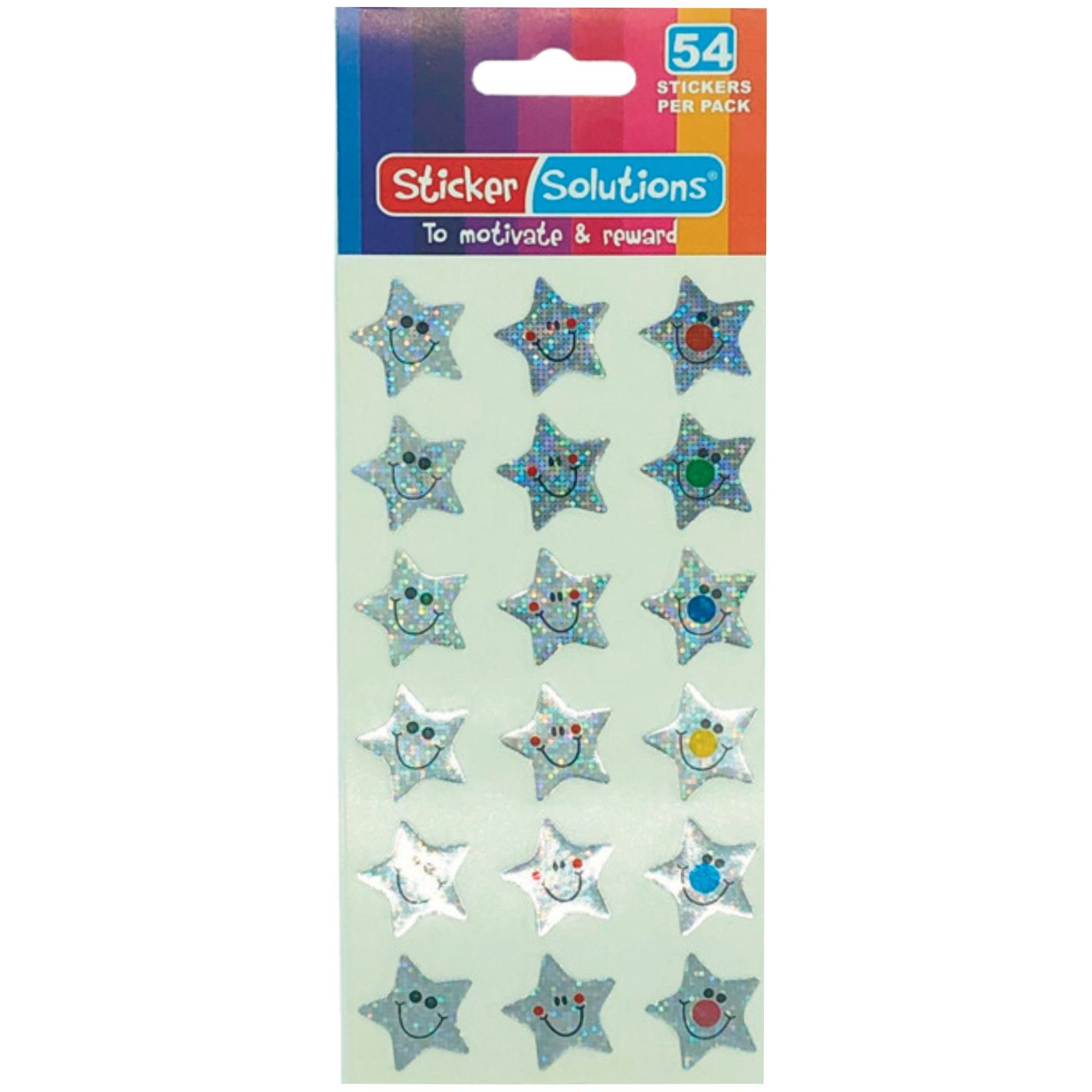 Motivational Stickers - Silver Stars (54)