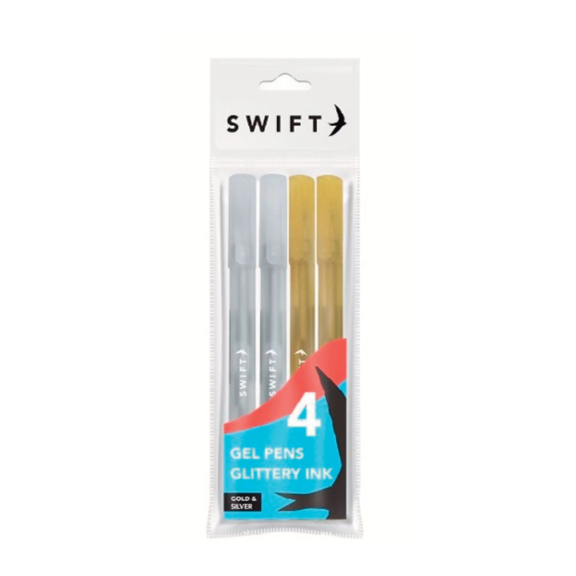 Gold & Silver Gel Pens (2 gold,2 Silver)