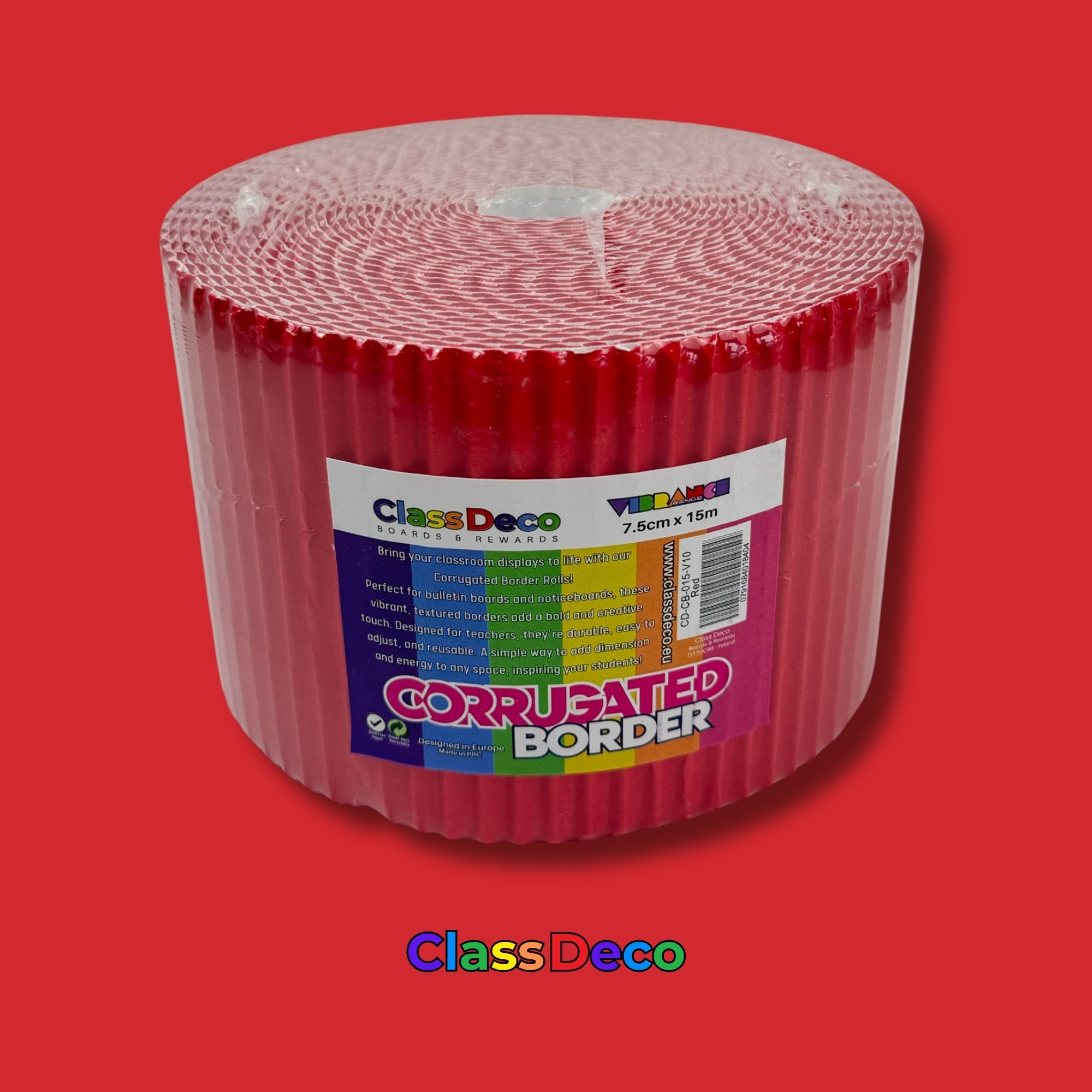 Corrugated Border - "Vibrance" Red (15m) 