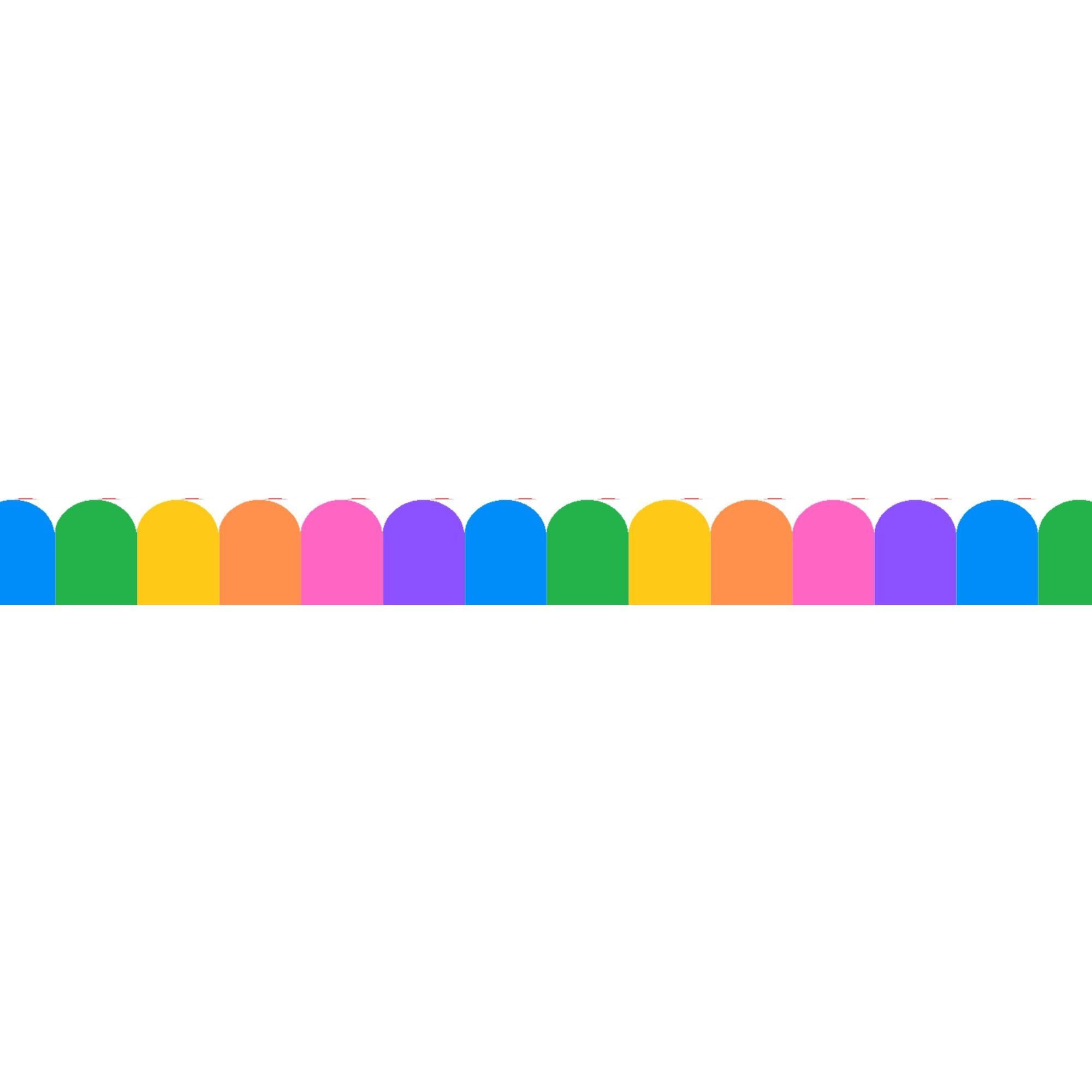 Scalloped Trimmer - "Vibrance" Bold Rainbow Blocks (12m)