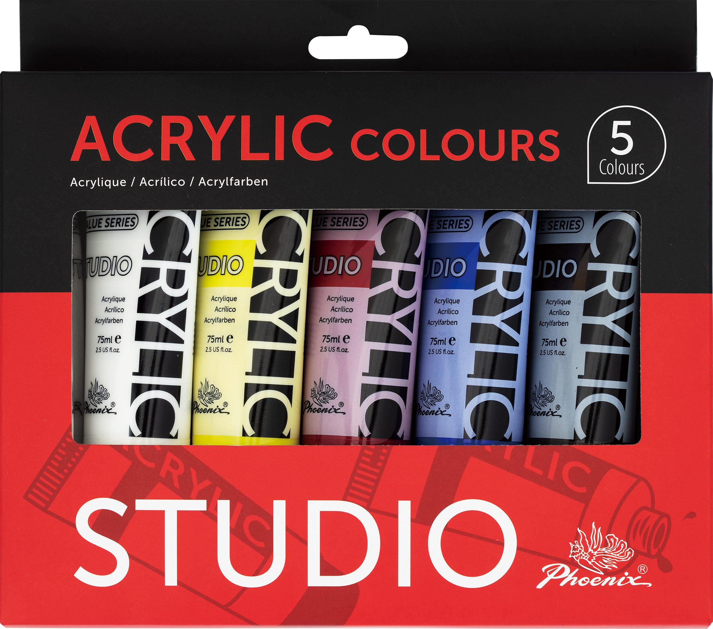 Phoenix Studio Acrylic Set - 5 Colours (75ml)