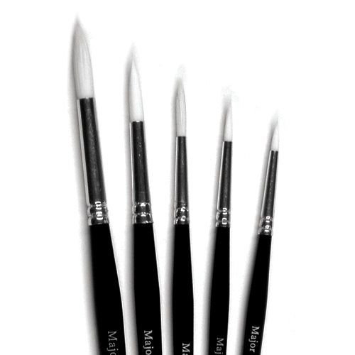 Albino Synthetic Sable Brushes Set - Round (5)