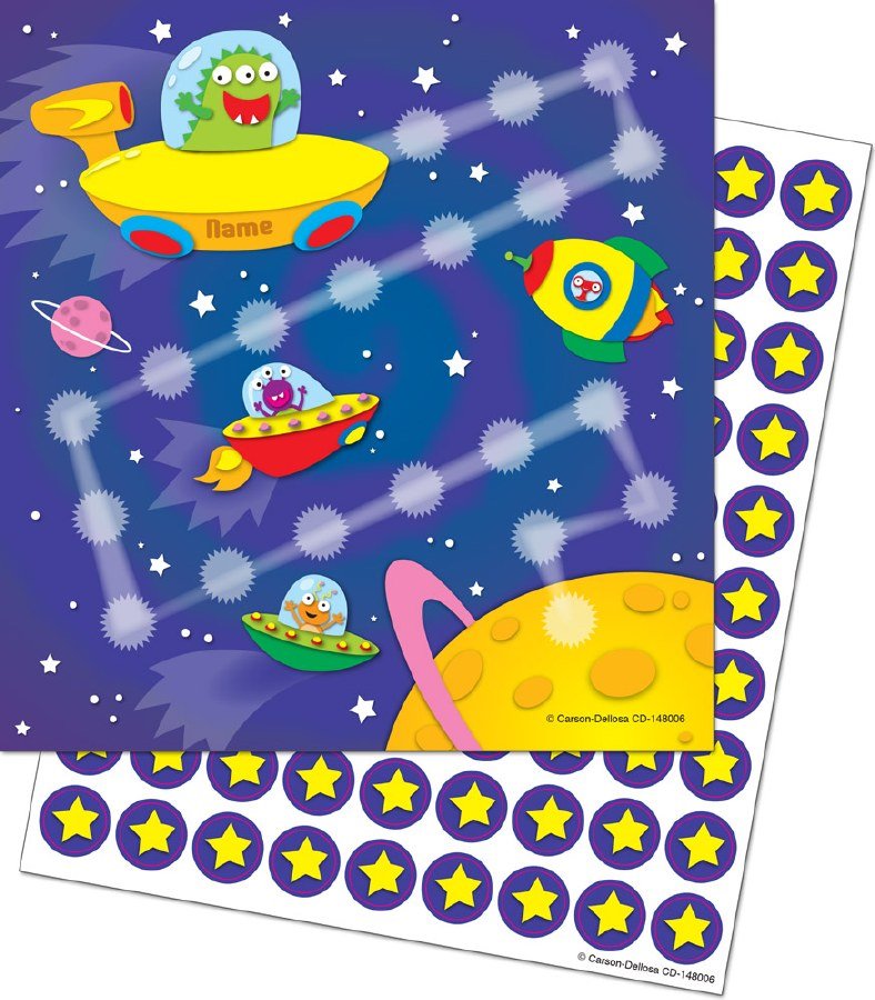 Mini Incentive Charts - Aliens - Includes 650 Stickers (30 Sheet