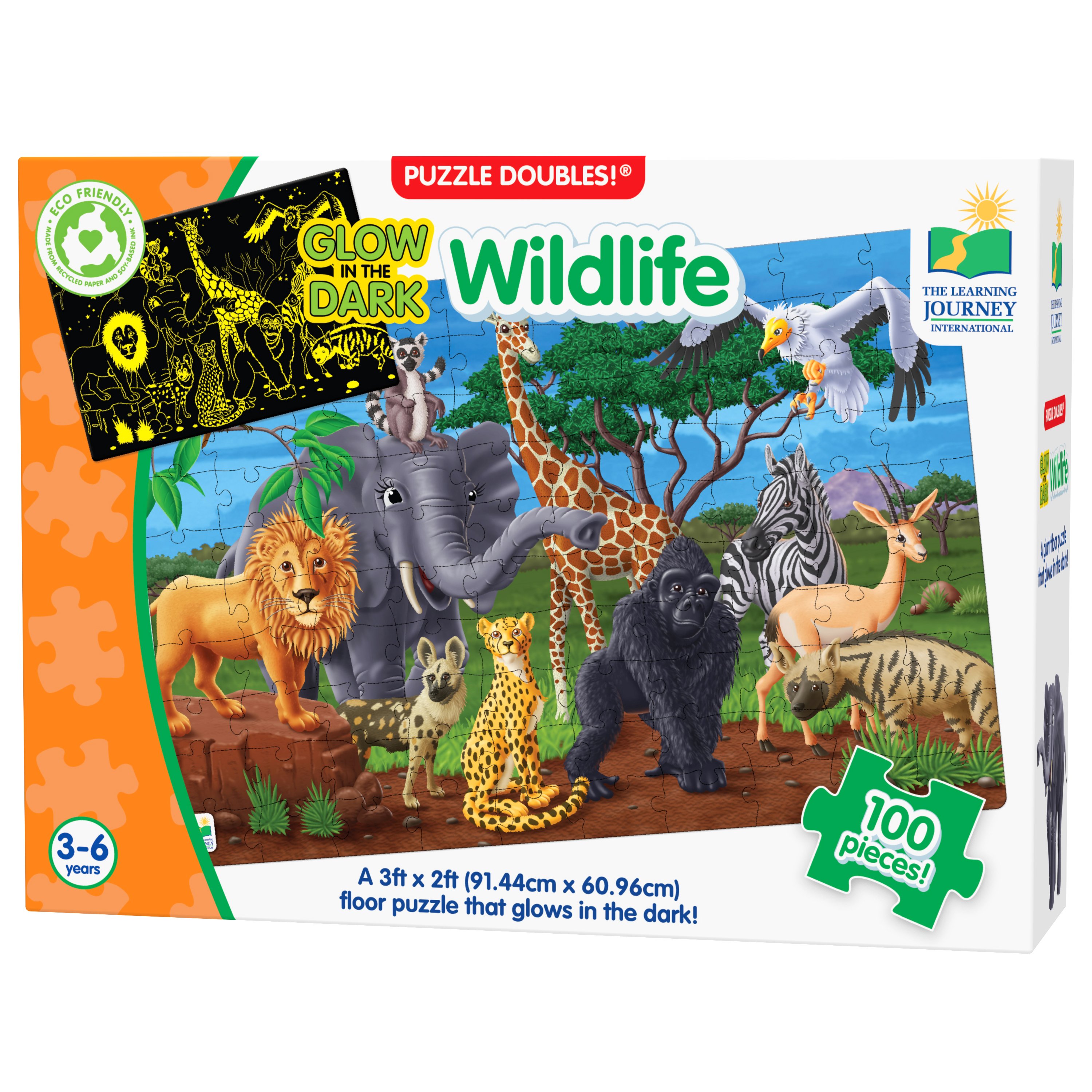 Puzzle Doubles - Glow In The Dark! Wildlife