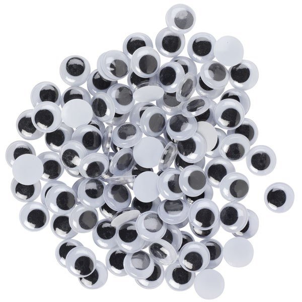 Wiggly Eyes - Small Black & White 6 & 8mm (80)