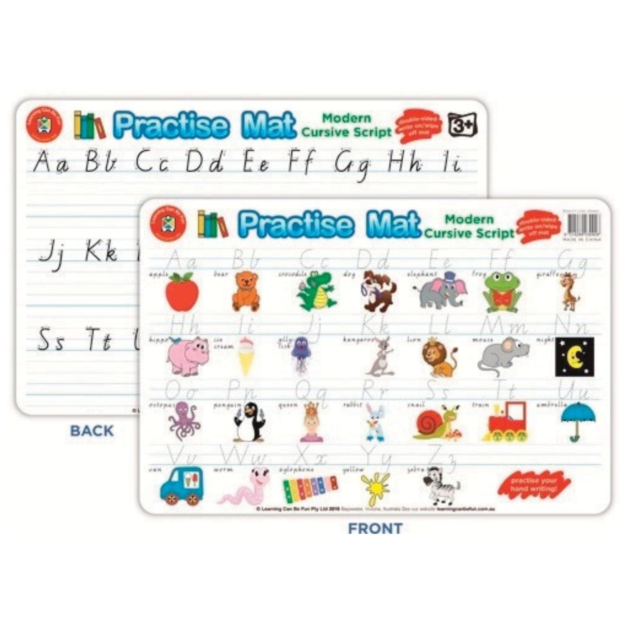 Dry Wipe Practice Mat - Handwriting Cursive