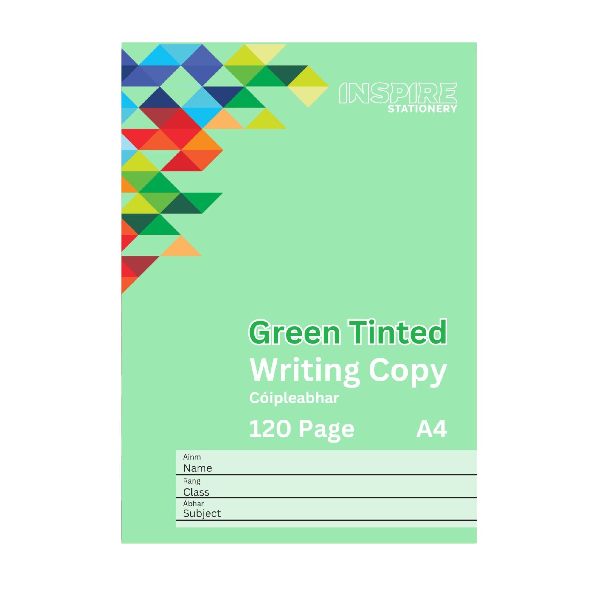 Visual Aid A4 120pg Writing Copy - Green