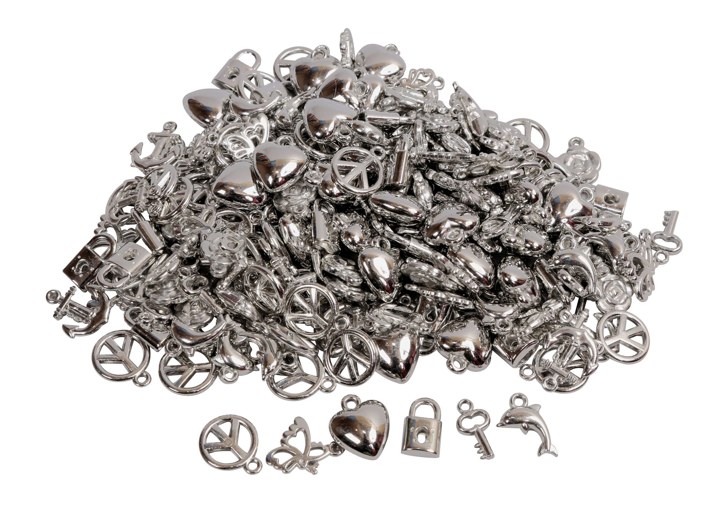 Silver Charm Beads 15mm (200 piece)