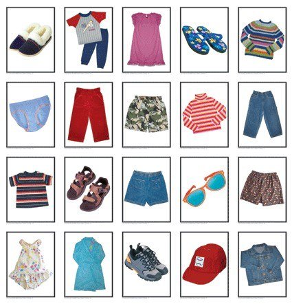 Language Cards - Kids Clothes