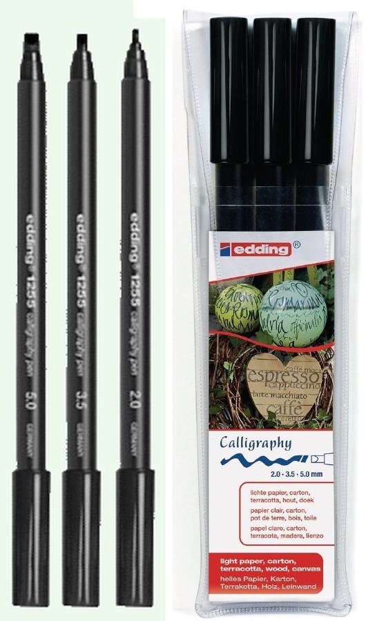 Edding Black Calligraphy Pens (3)