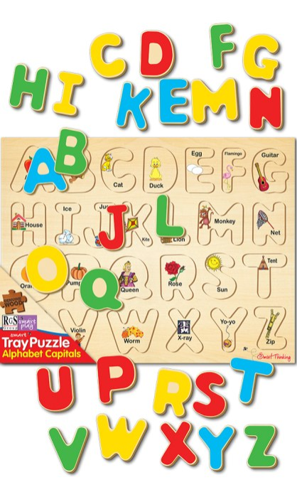 Lift & Learn Wooden Puzzle - ABC Tray Puzzle U/C