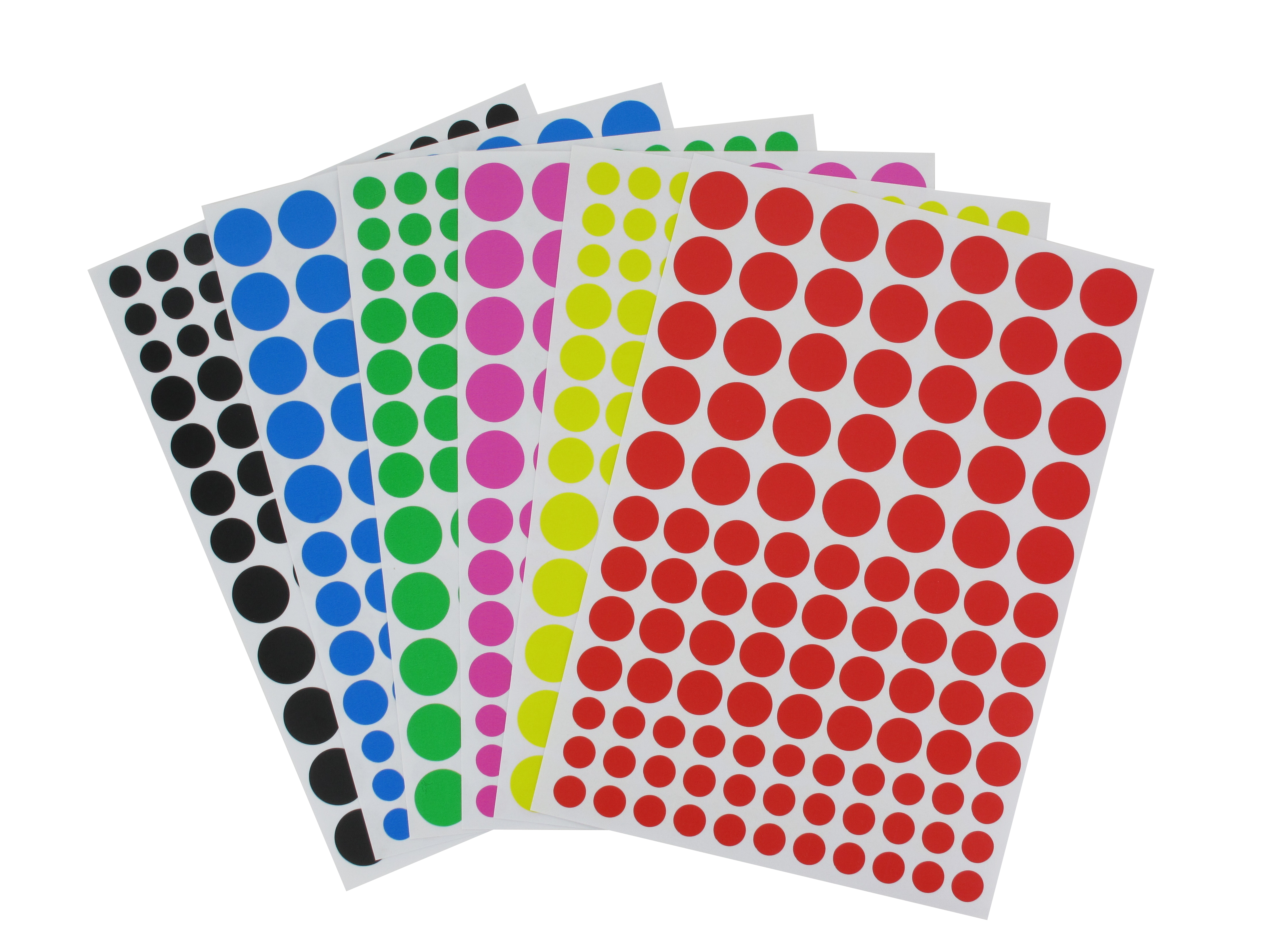 Stickers - Round Assorted Coloured 