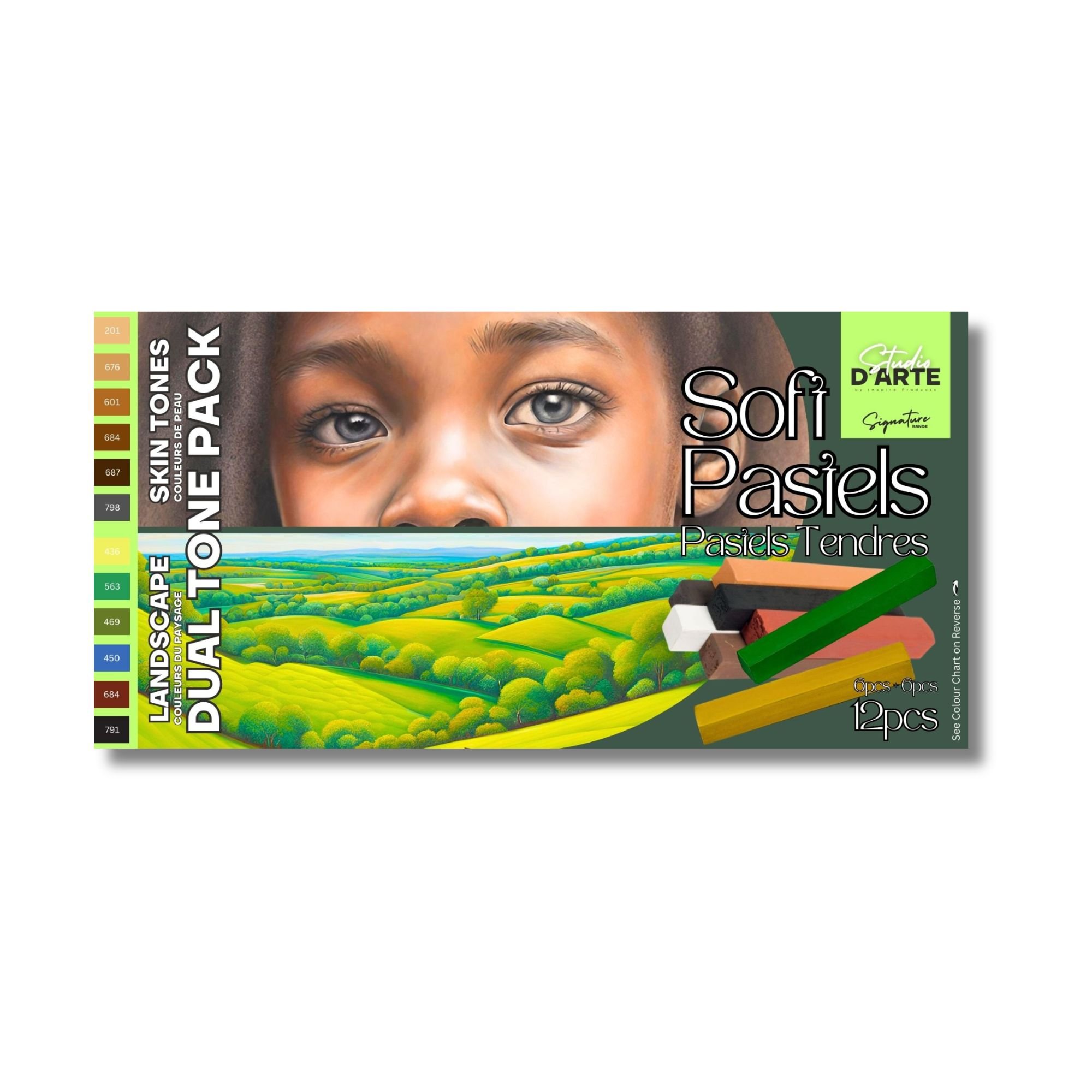 Inspire Soft/Chalk Pastels - Dual Tone  Assorted (12)