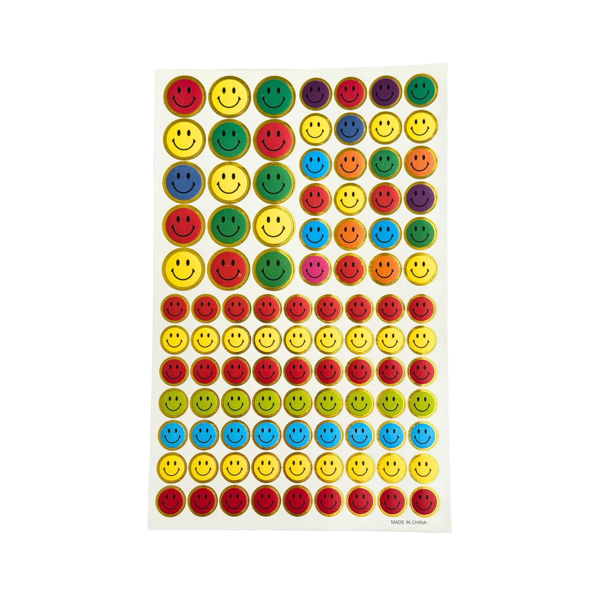 Smiley Face Stickers - Sizes 14mm,17mm,22mm (510 pack)
