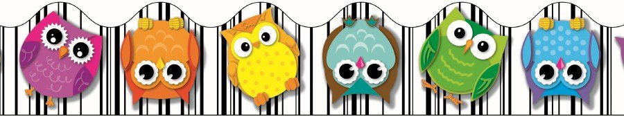 Scalloped Trimmer - Coloured Owls