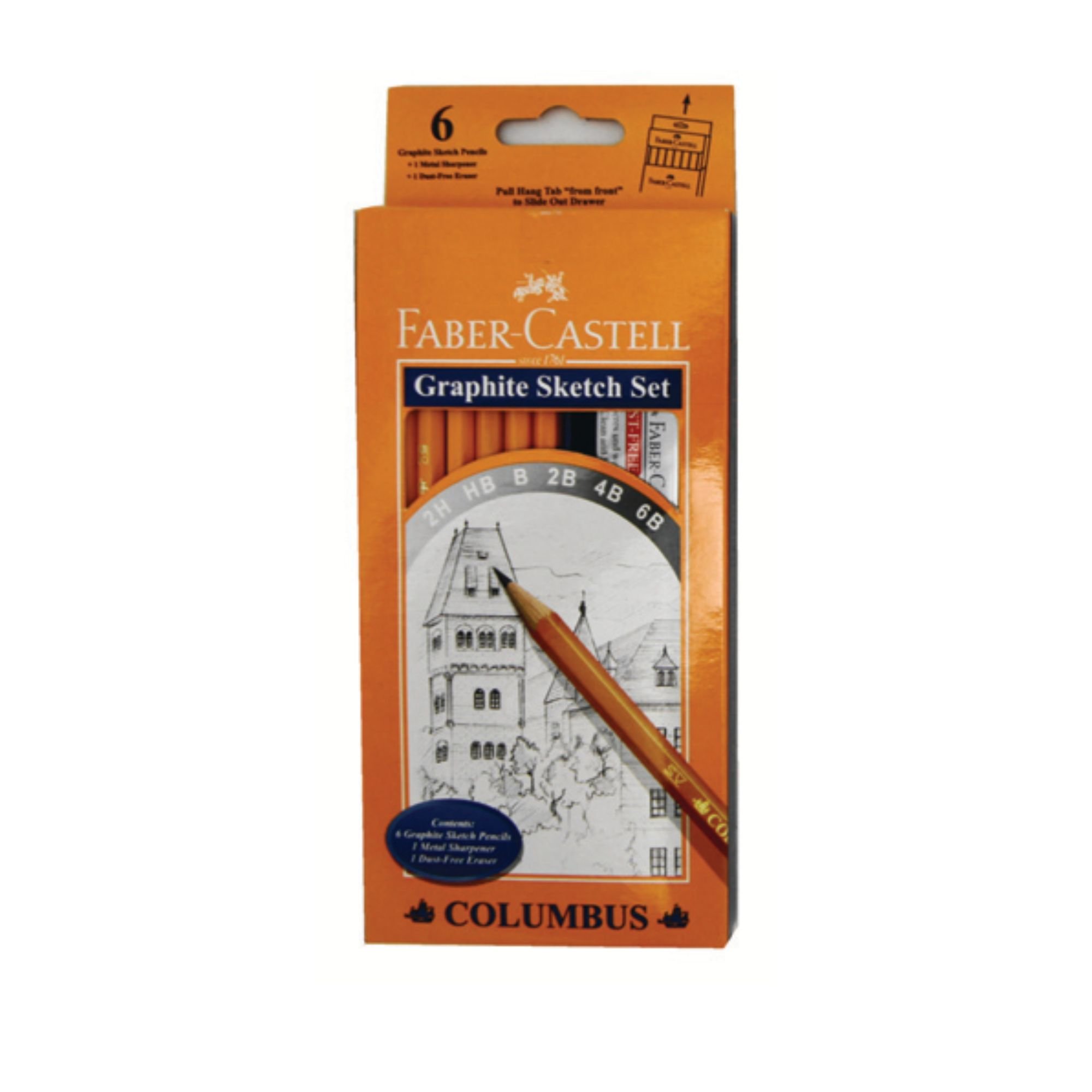 Faber Castell Sketching Pencil Set 6pce (2H, HB, B, 2B, 4B, 6B, 