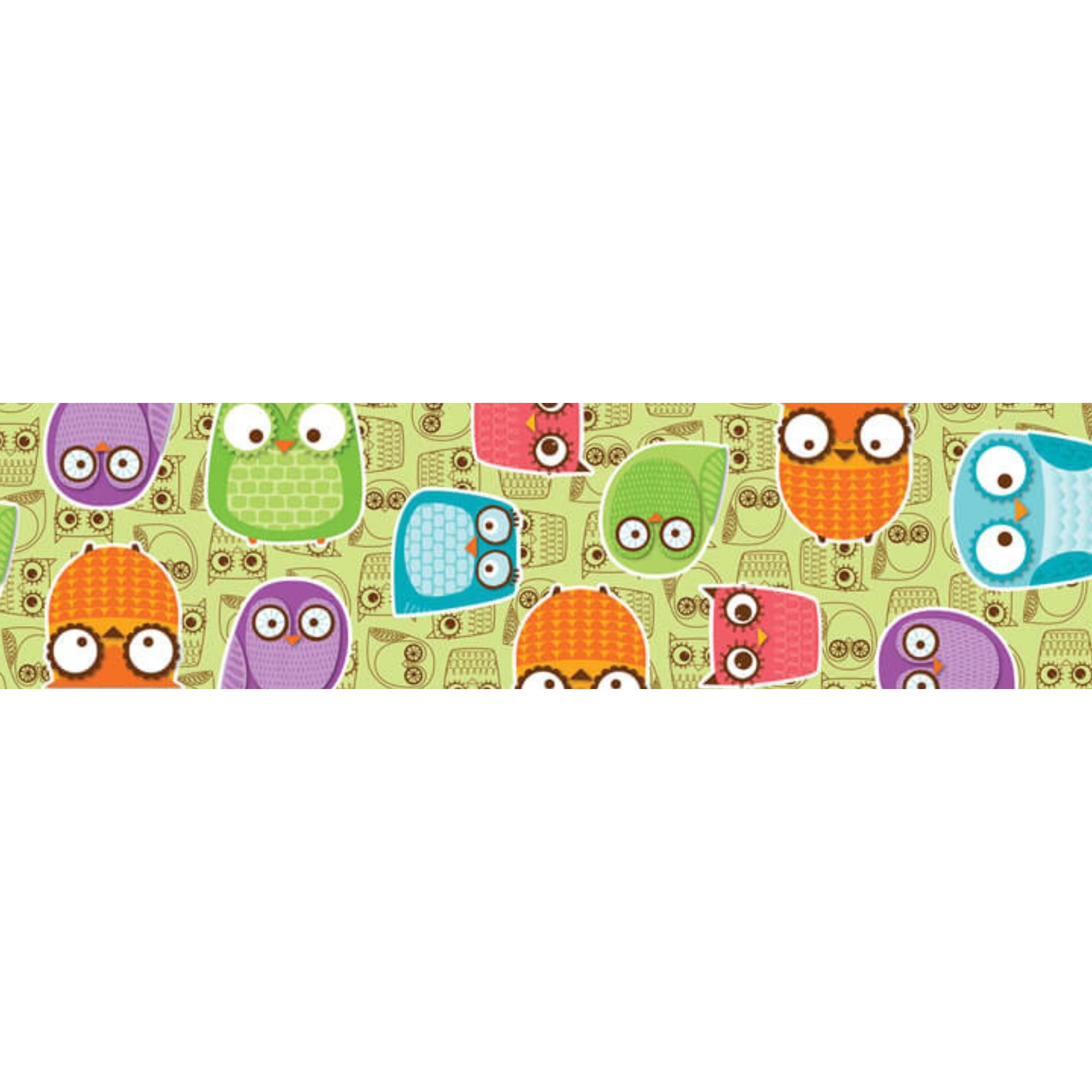 Straight Border - Coloured Owls
