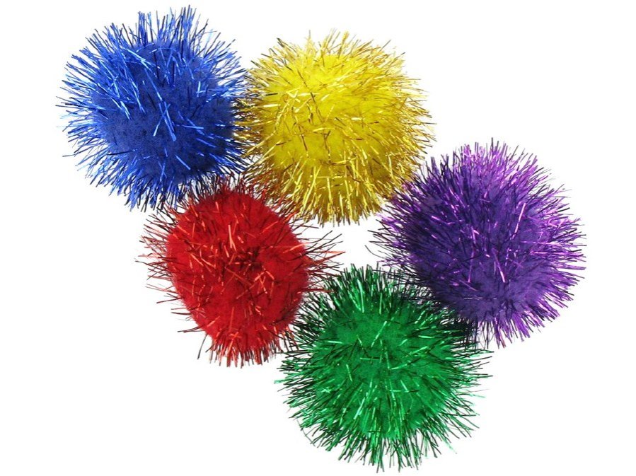 Pom Poms - 30mm Glitter (24)