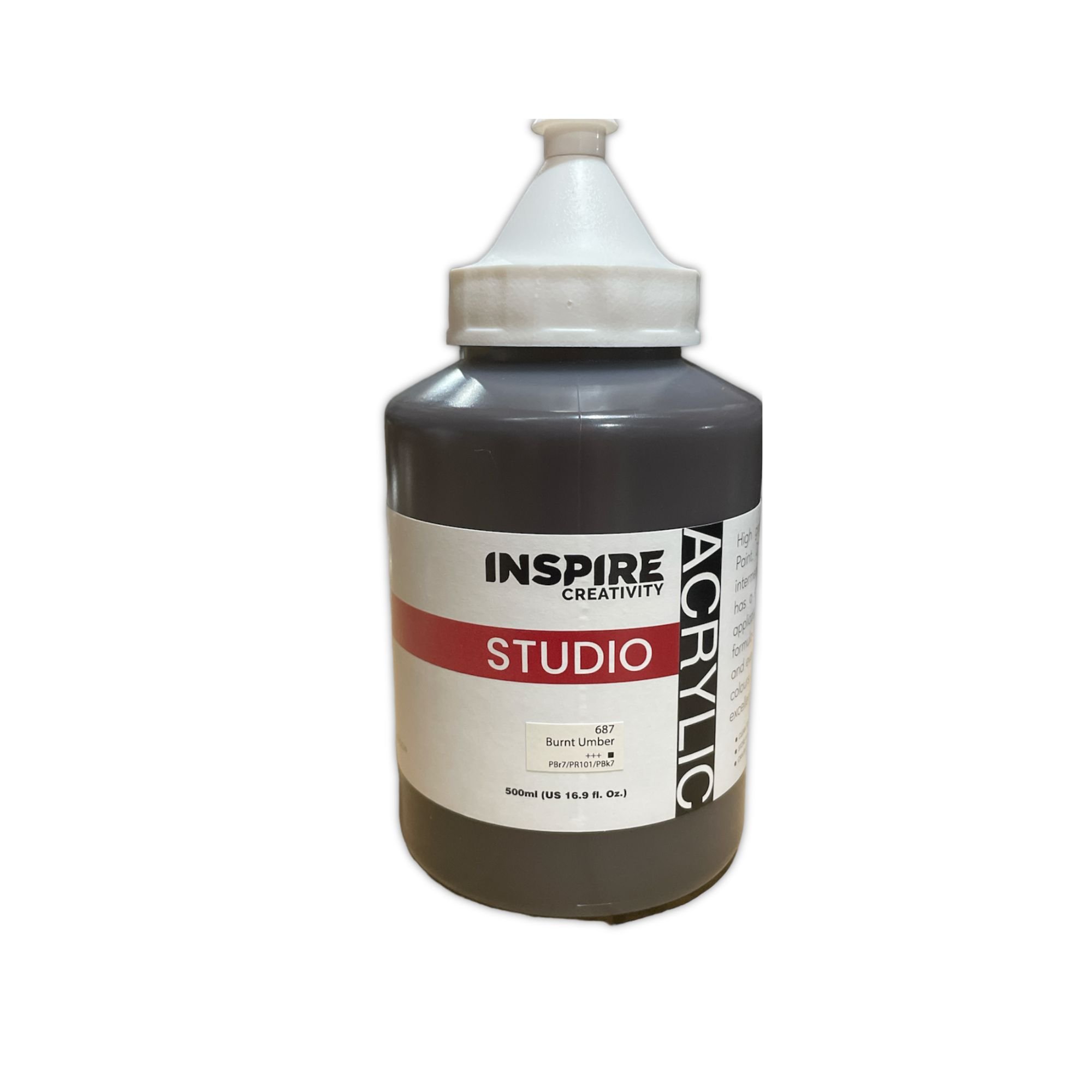Inspire Studio Acrylic 500ml - Burnt Umber