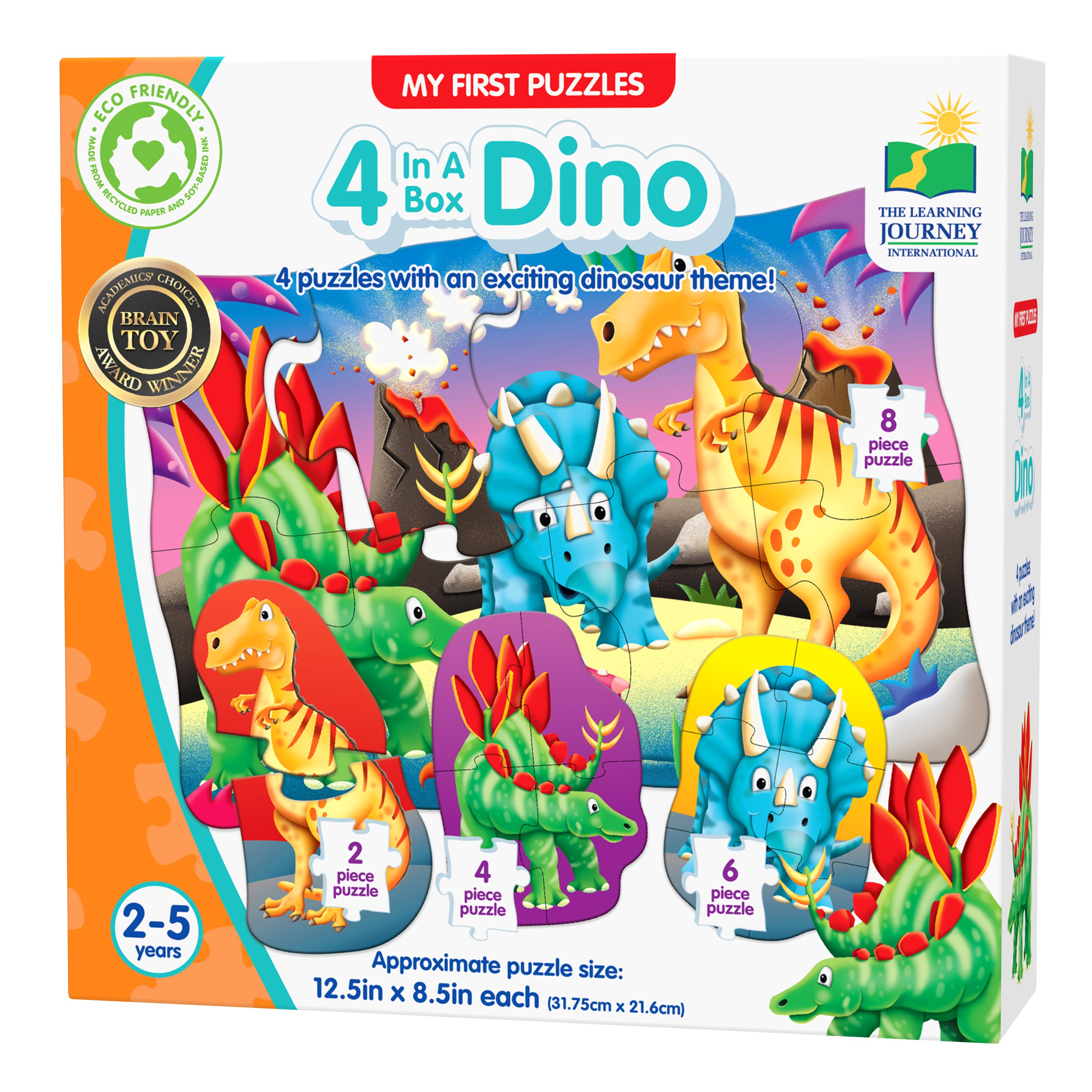 My First Puzzles - 4 In A Box Dino Puzzle