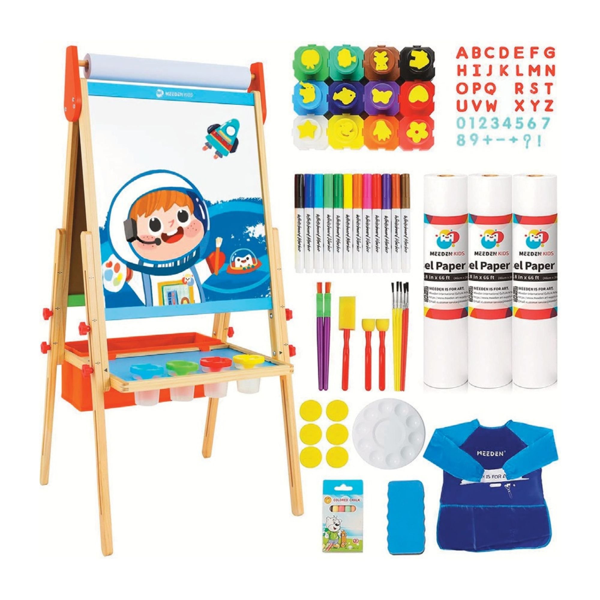 Childrens Double Sided Complete Easel Set (Natural)
