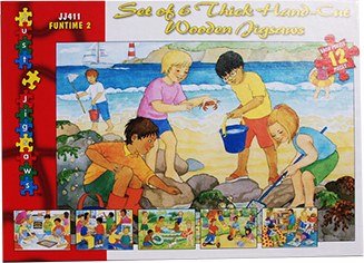 Wooden Jigsaw - Funtime 2 - Set of 6 (12 piece)