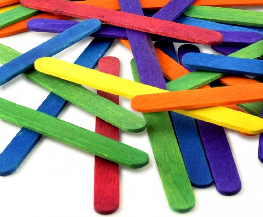 Lollipop Sticks - Coloured (100)