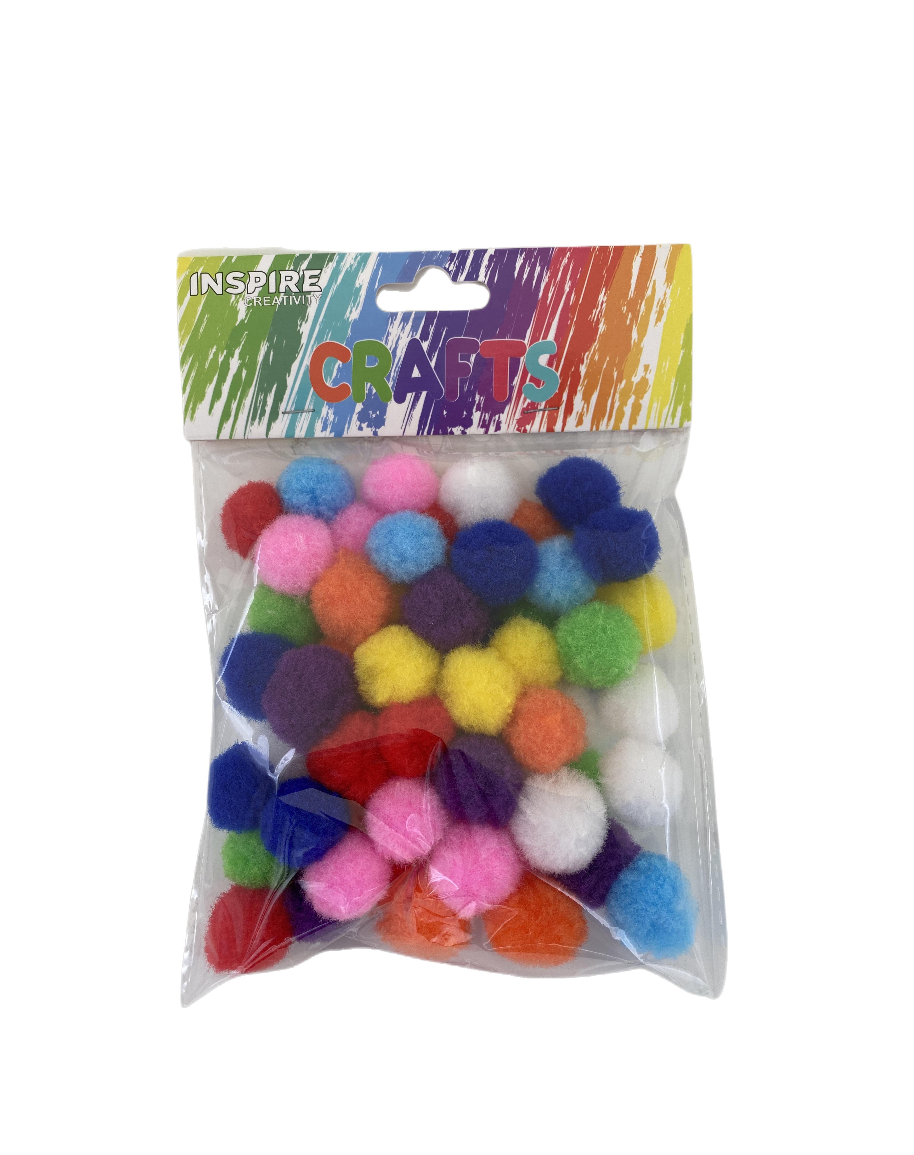 Pom Poms - Assorted Colour 20mm (55 piece)
