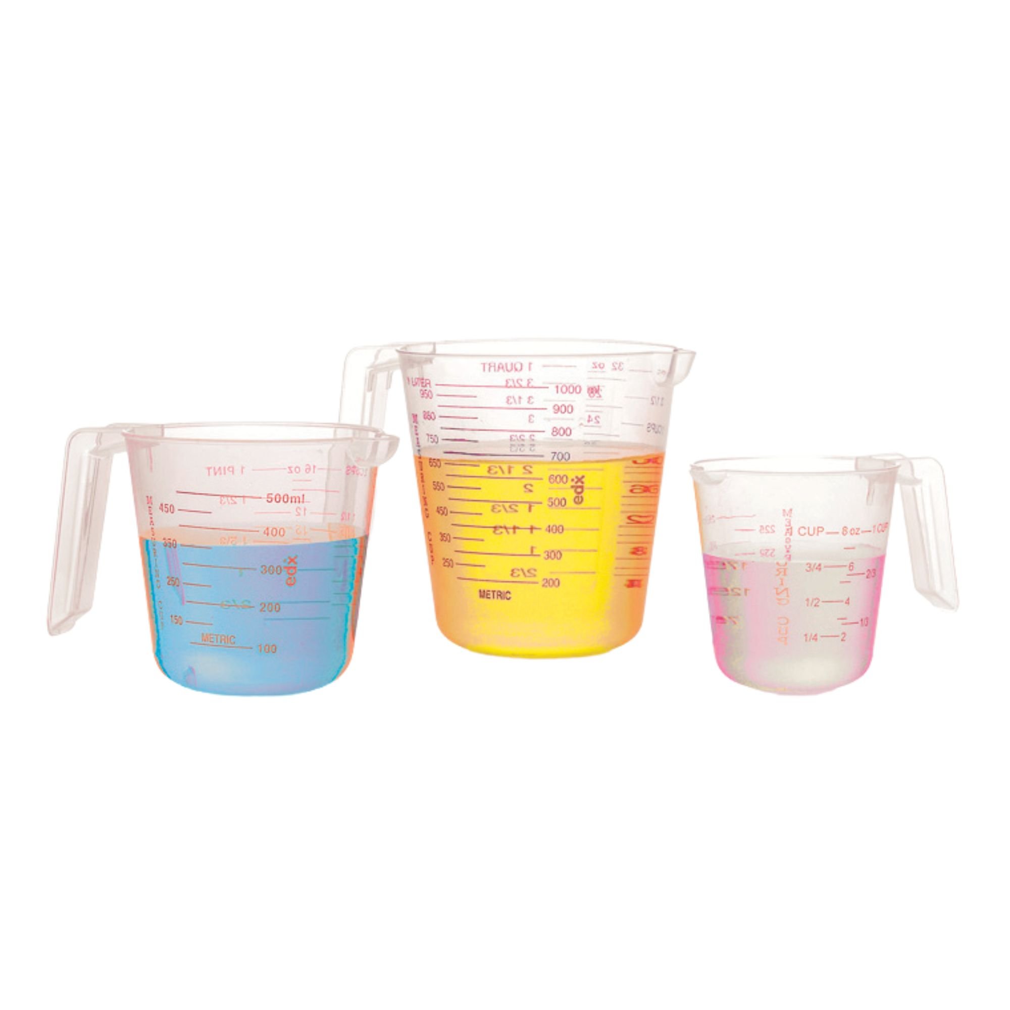 Measuring Jugs with Pouring Lip - 250ml, 500ml, 1000ml (3)