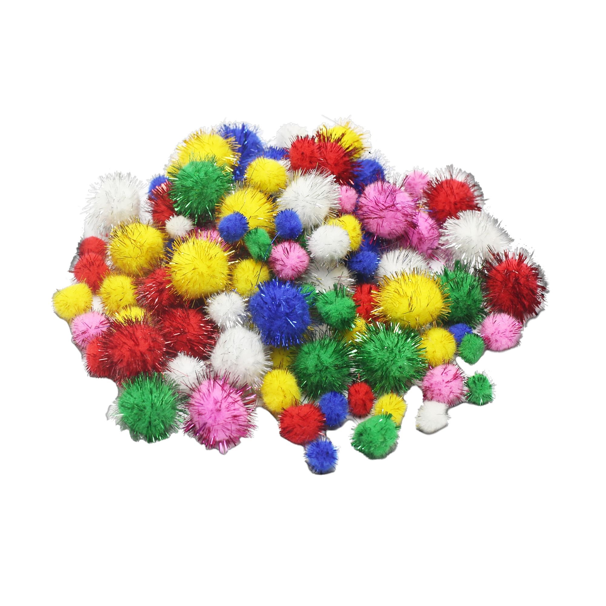 Pom Poms - Metallic 15,20,30mm - 6 Colours (250 piece)