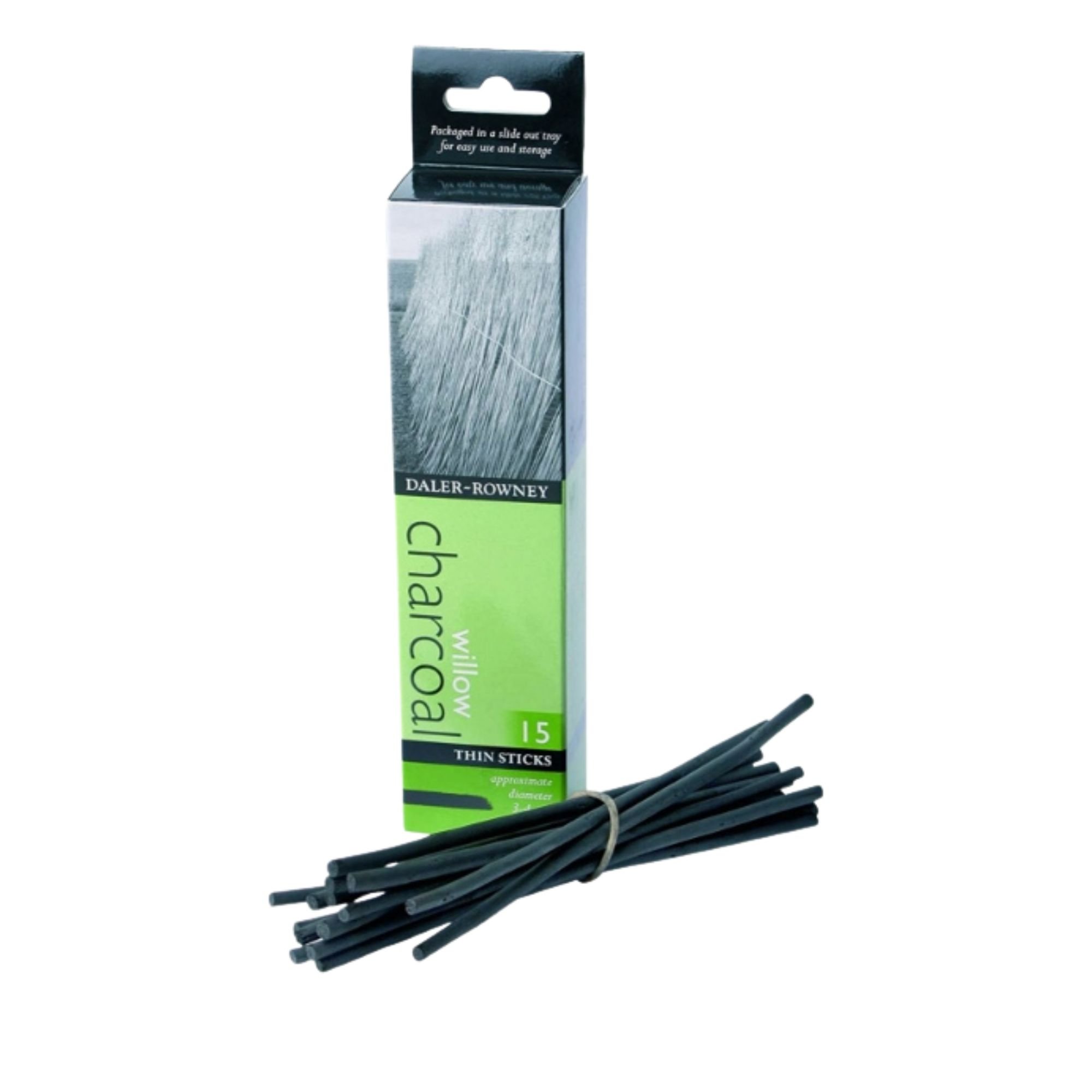 Daler Rowney Willow Charcoal - Thin 3-4mm (15pcs)