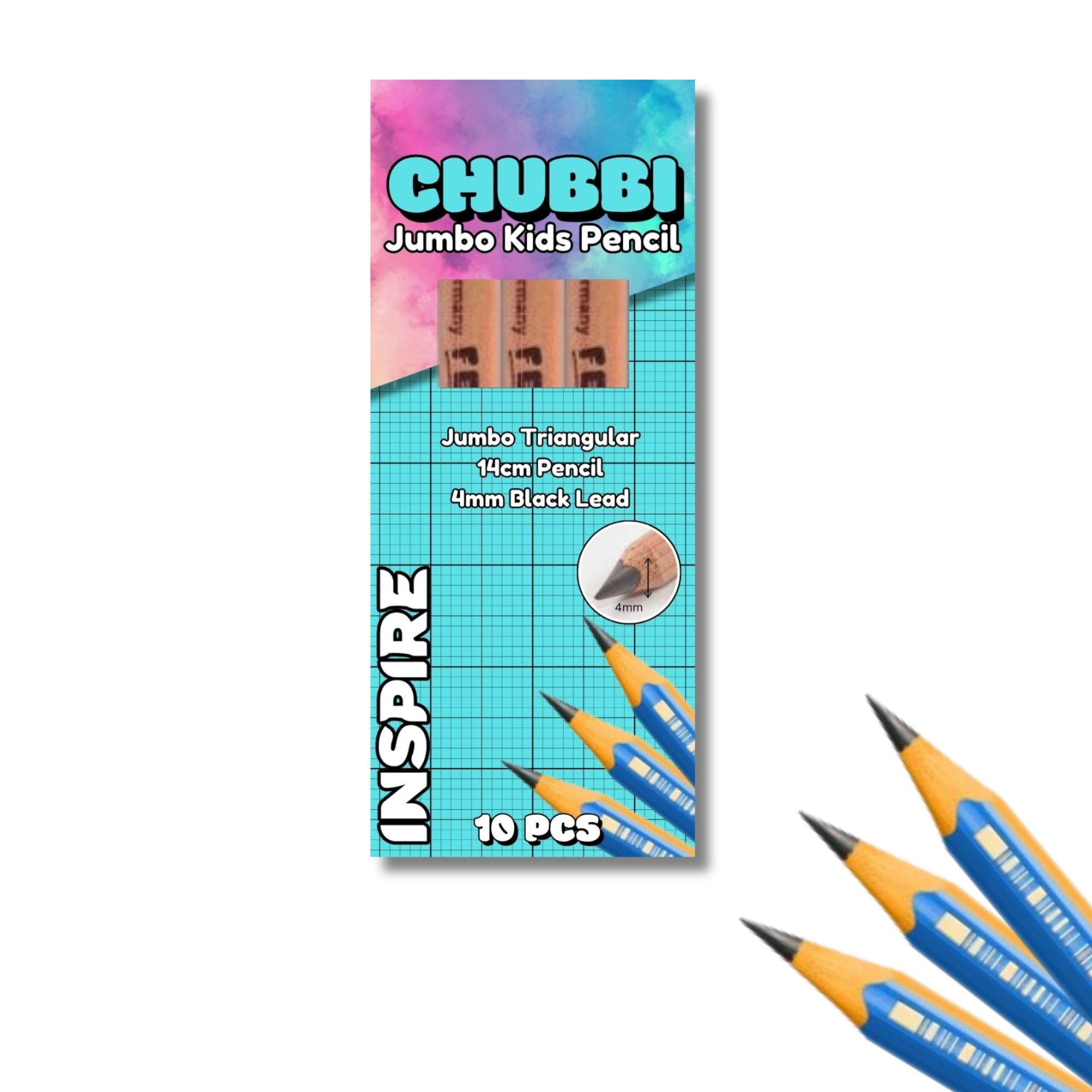 Chubbi Jumbo Triangle Pencil - 10 pcs