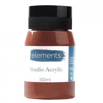 Elements Acrylic - Burnt Umber (500ml)