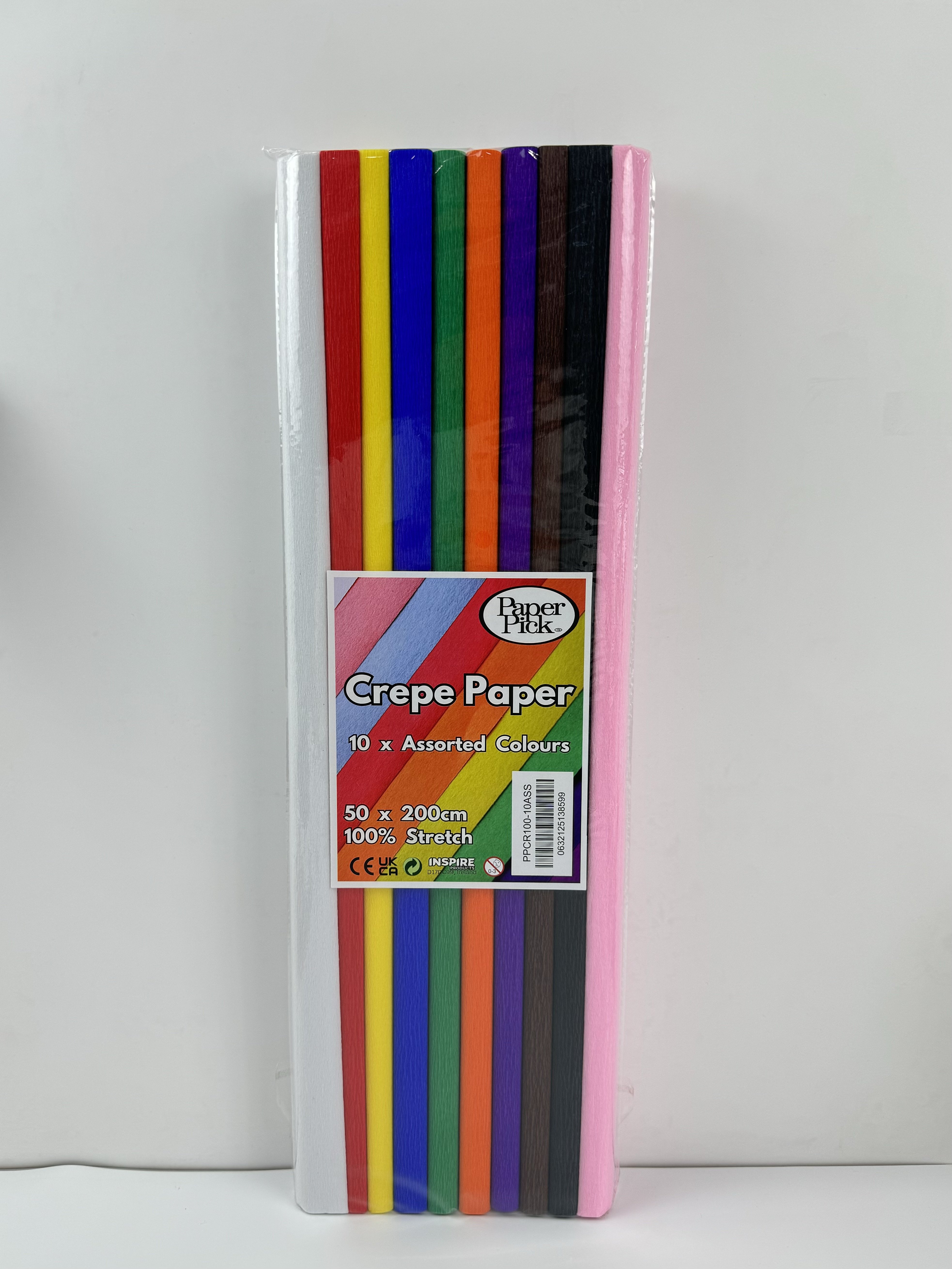 Crepe Paper 100% Stretch - Assorted 10pcs