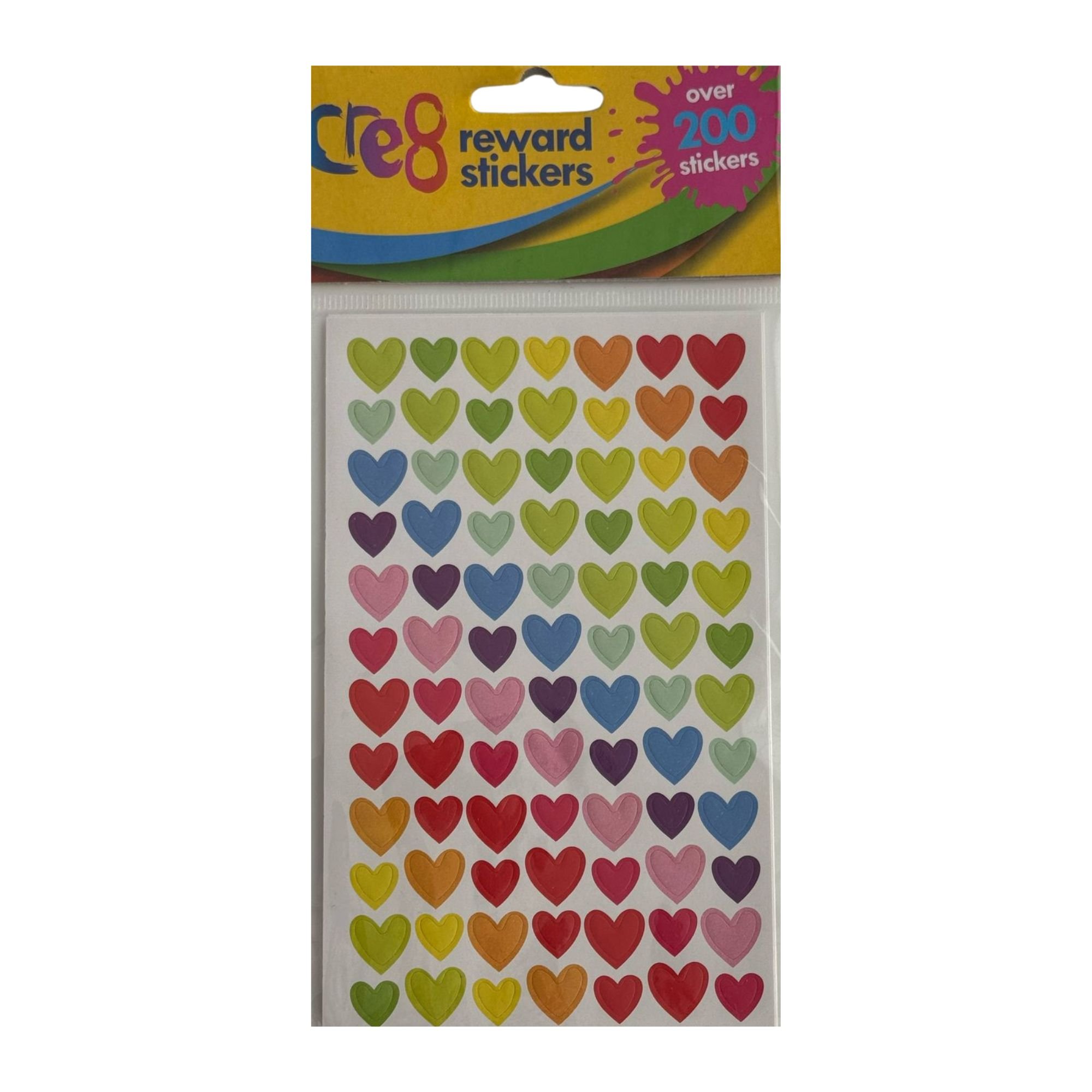 Stickers - Colourful Hearts (200 piece)