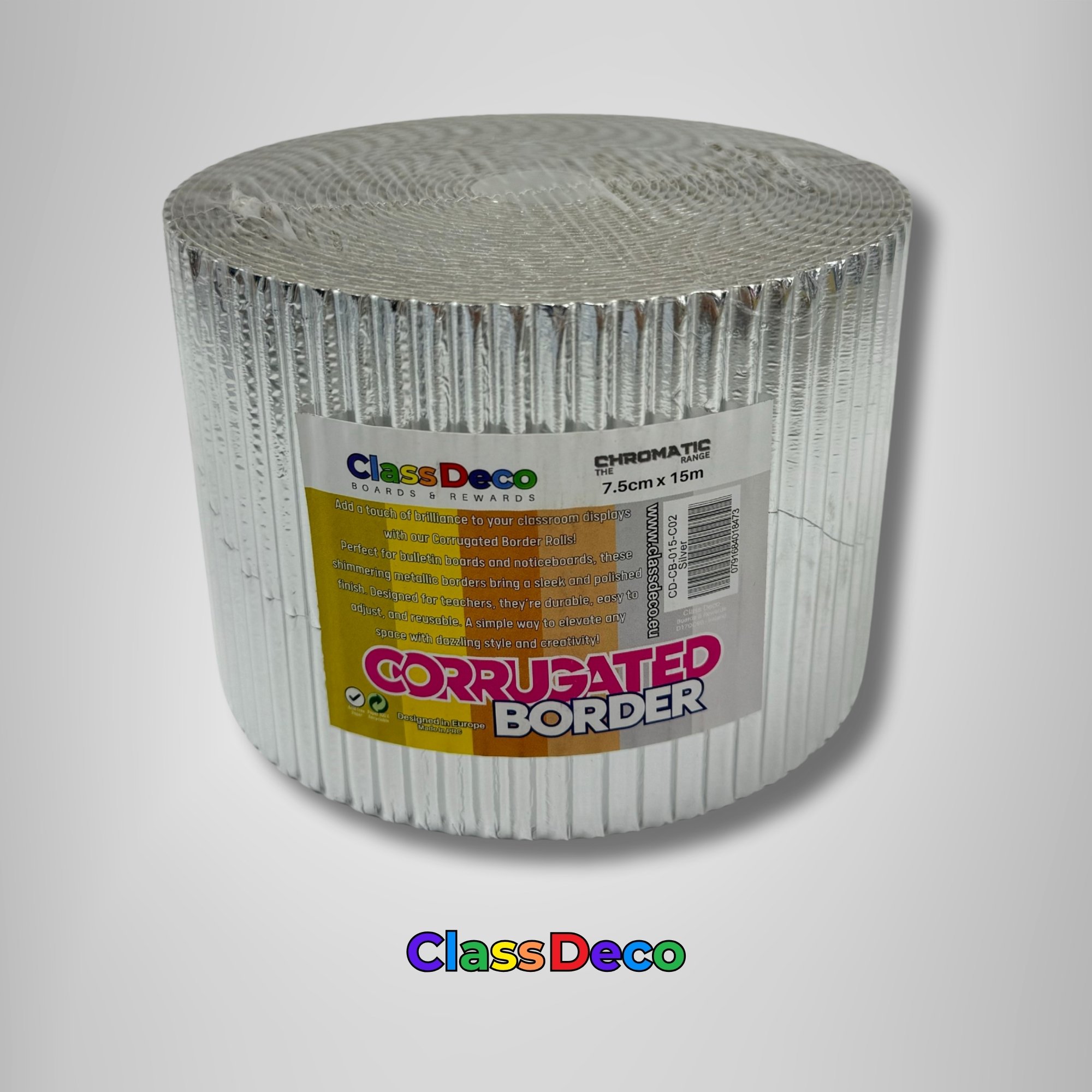 Corrugated Border - "Chromatic" Silver (15m) 