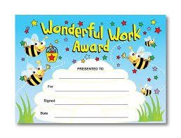Award Certificates - Wonderful Work (20)