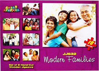 Wooden Jigsaw - Modern Families (Set of 8)