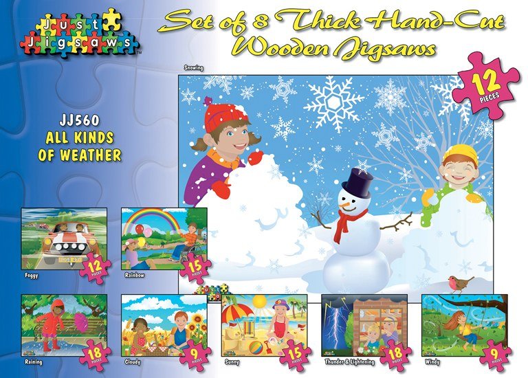 Wooden Jigsaw - All Kinds Of Weather (Set of 8)